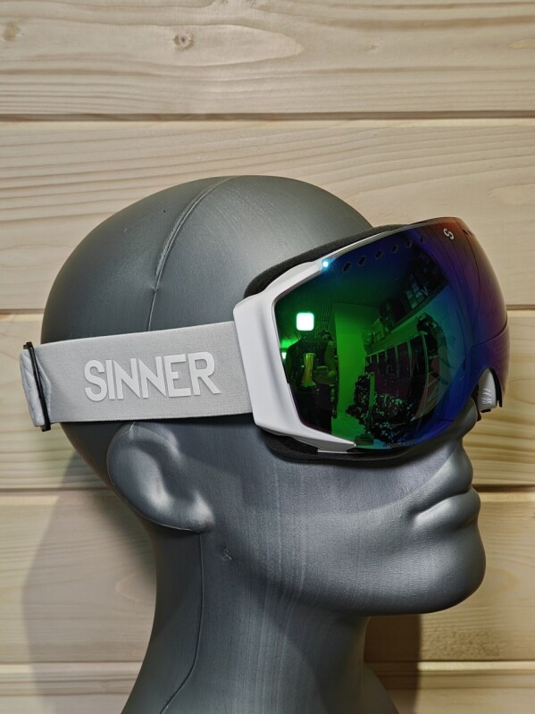 UNI LYŽIARSKE OKULIARE SINNER EMERALD MATTE WHITE